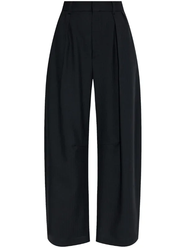 LOEWE パンツ Barrel trousers Barrel trousers in nappa lambskin Black - LOEWE