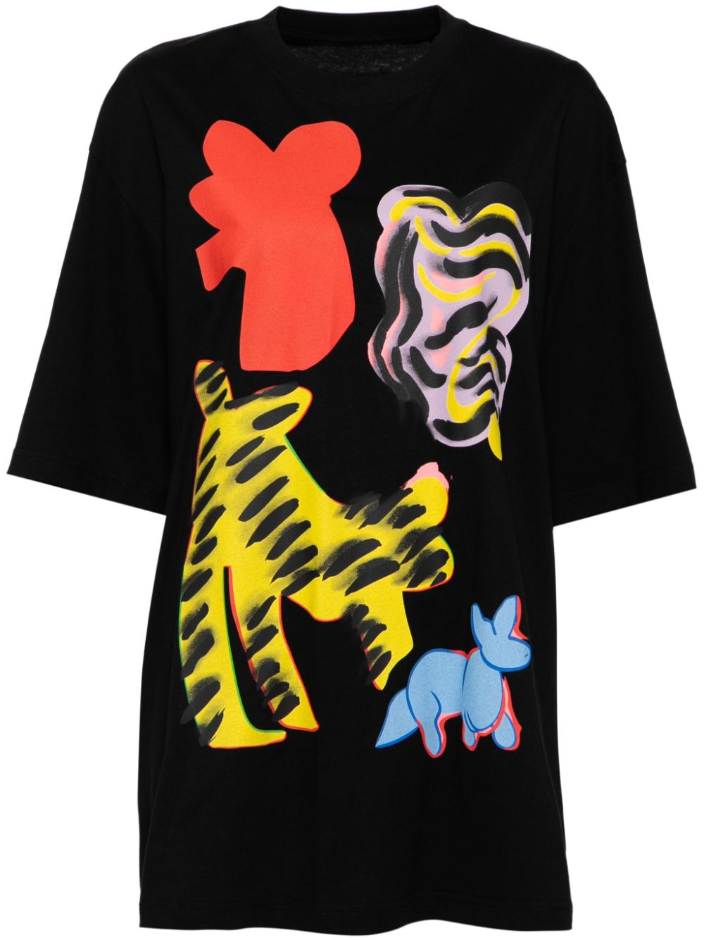 JNBY cat-printed T-shirt - Black