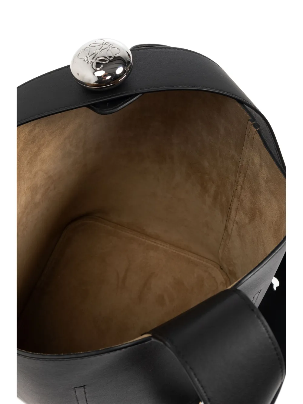 LOEWE Whale Pebble medium bucket-tas Zwart