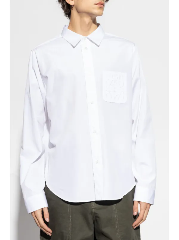 LOEWE Anagram-embroidered Shirt | White | FARFETCH