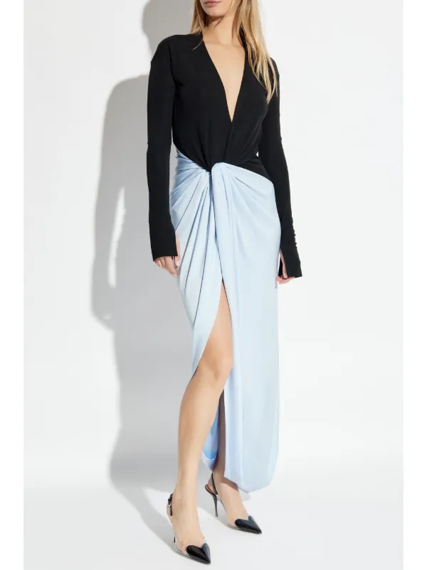 【関税込み】Victoria Beckham ミディアムドレス VB BODY VICTORIA BECKHAM Metallic stretch-knit midi dress