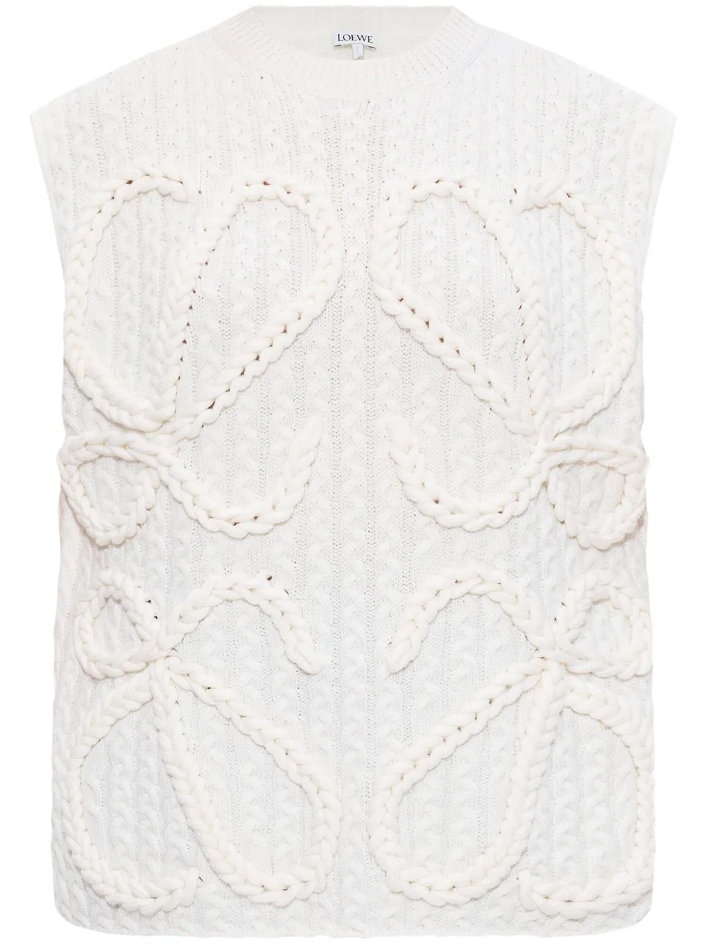 LOEWE Anagram knit vest - White