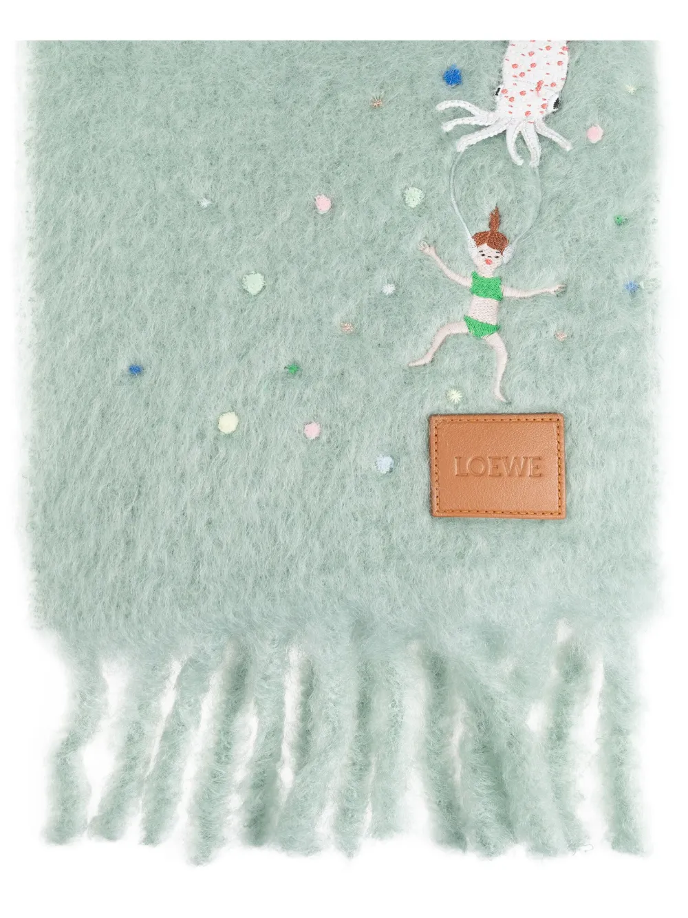LOEWE x Suna Fujita sjaal van mohairblend Groen