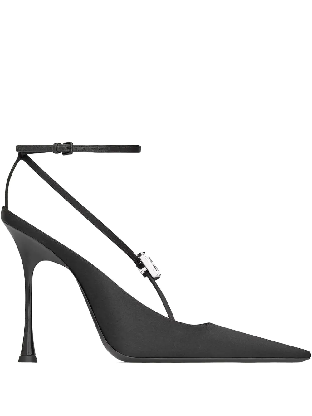 Saint Laurent Harlow crystal-embellished slingback pumps Black