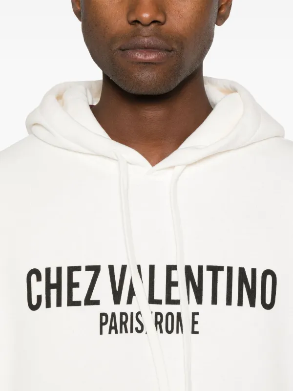 パーカー・フーディ Valentino Garavani Chez Valentino Print Jersey Hoodie Cotton Hooded Sweatshirt With Chez Valentino Print for Man
