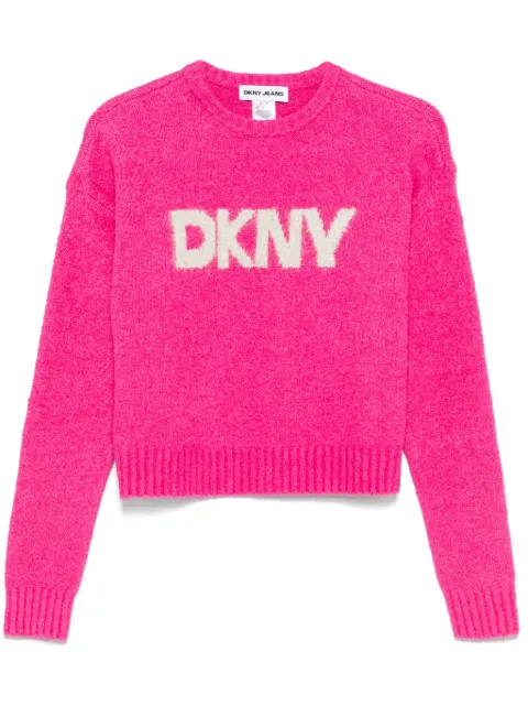 DKNY سويتر جاكار بشعار الماركة