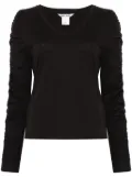 DKNY ruched-detail T-shirt - Black