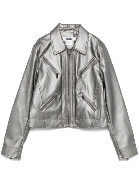 DKNY chamarra biker manga larga