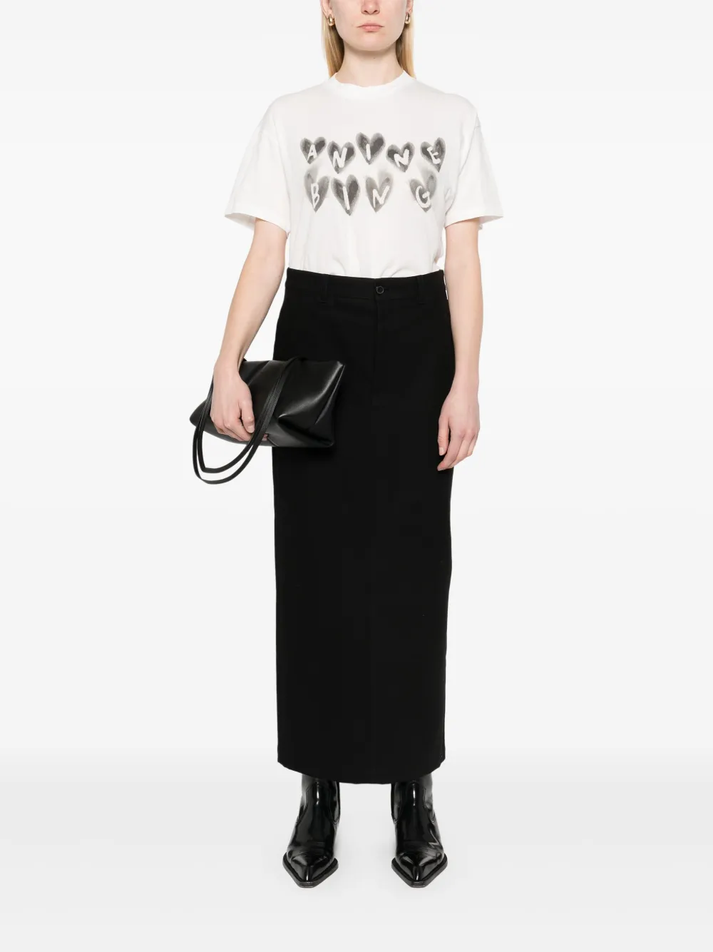 ANINE BING Cade Hearts T-shirt Wit