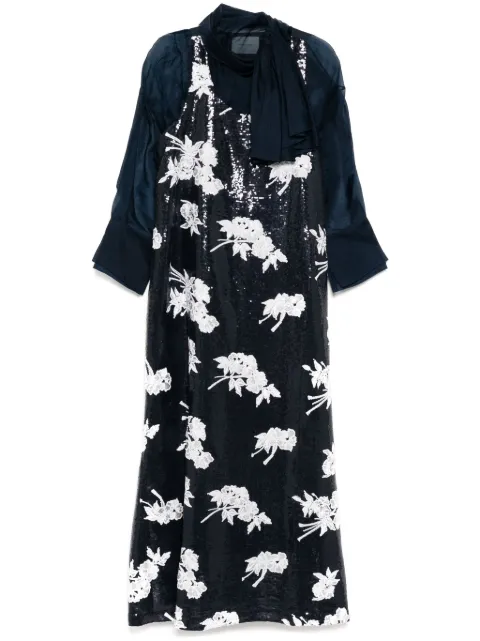 SHATHA ESSA vestido con apliques en toda la pieza