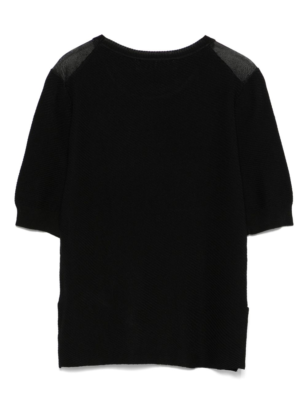 DKNY T-shirt met transparante vlakken - Zwart