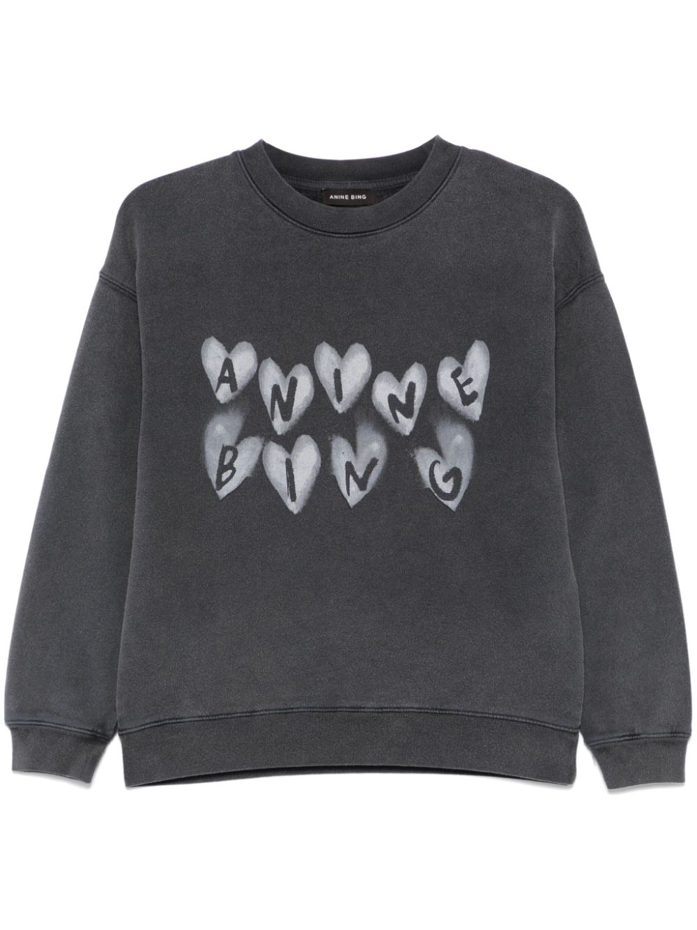 ANINE BING Spencer Hearts sweatshirt - Black