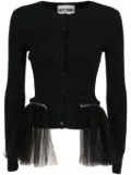 Moschino Pre-Owned 2000s tulle-trim cardigan - Black