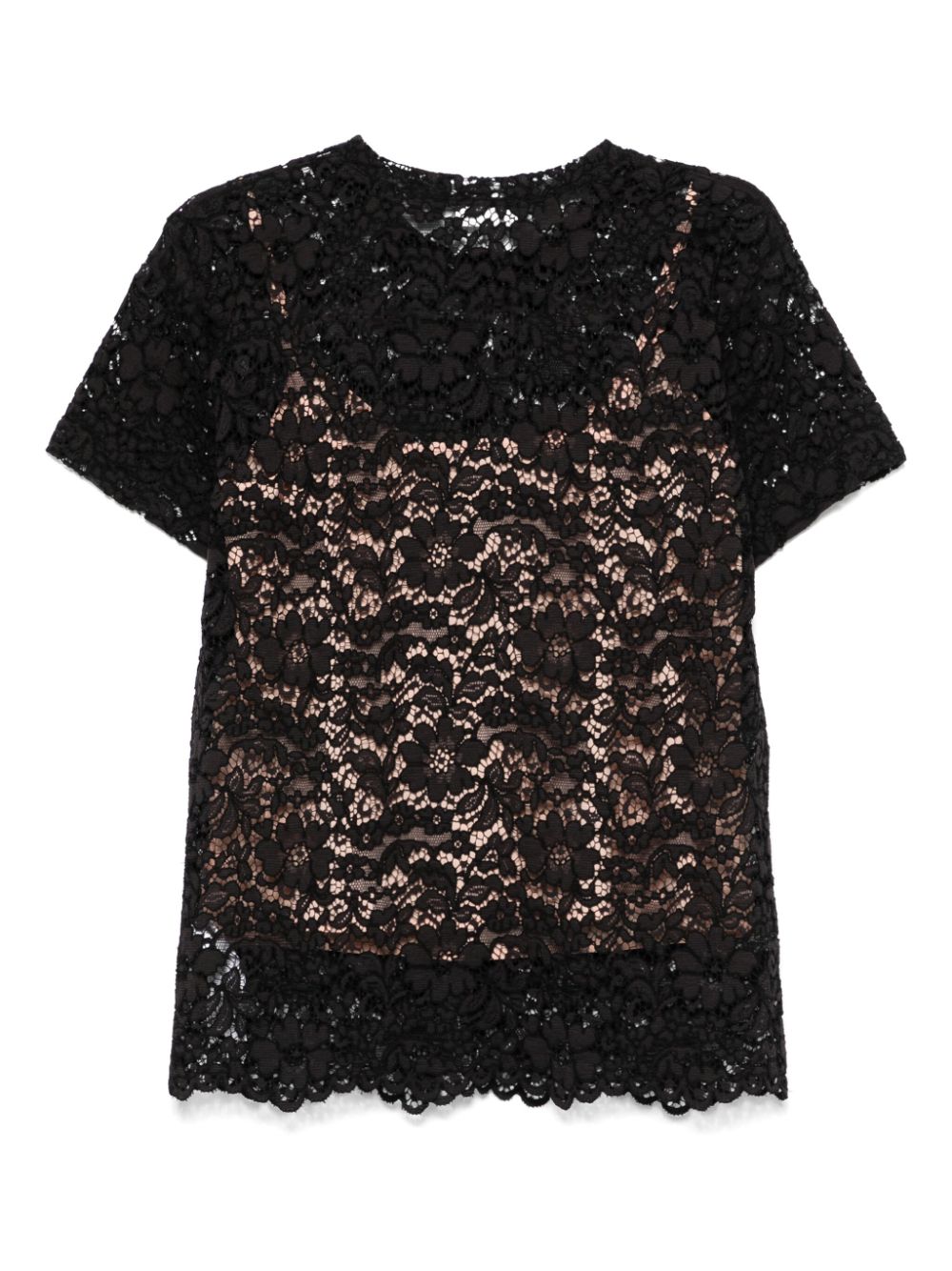 P.A.R.O.S.H. corded-lace T-shirt - Black