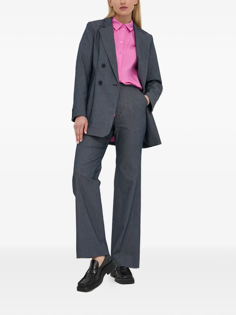  Gestuz Double-breasted Blazer - Blue 