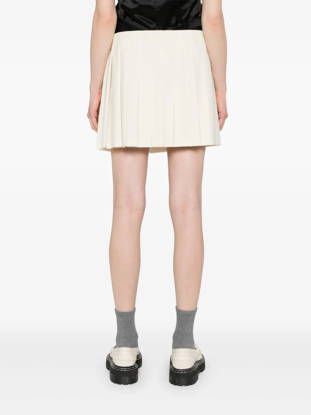 Miu Mini-plooirok Beige