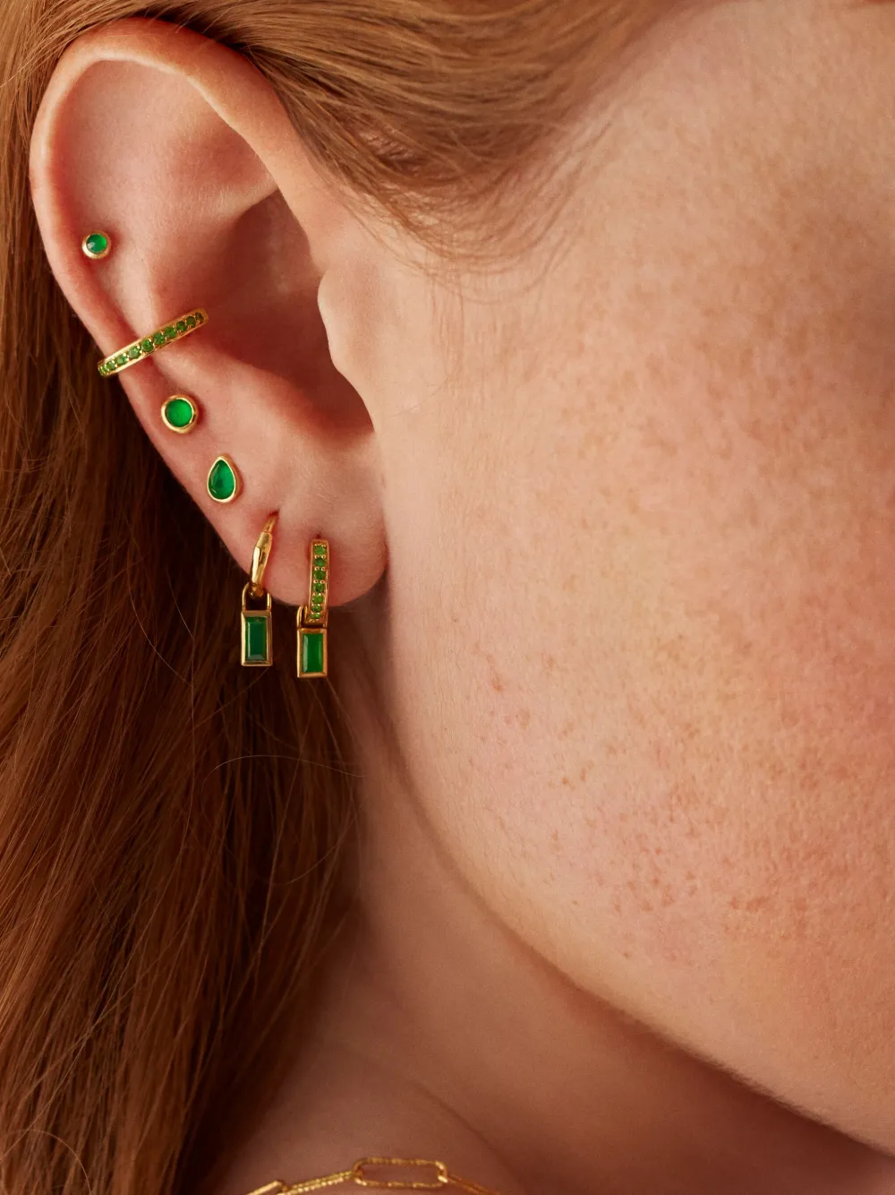 Monica Vinader 9kt Yellow Gold Mini Gem Single Eargin In Gold