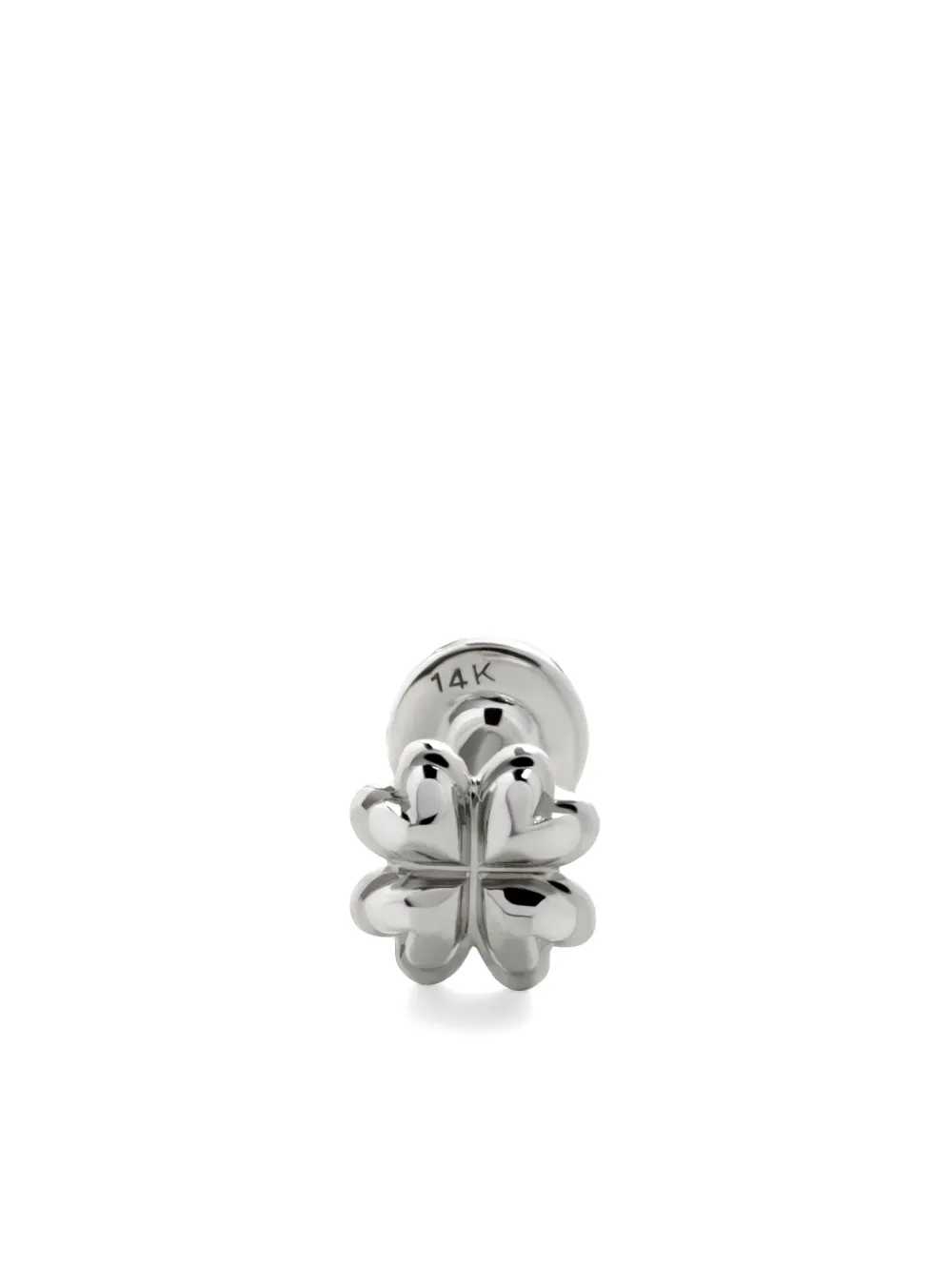 14kt white gold Clover single earring