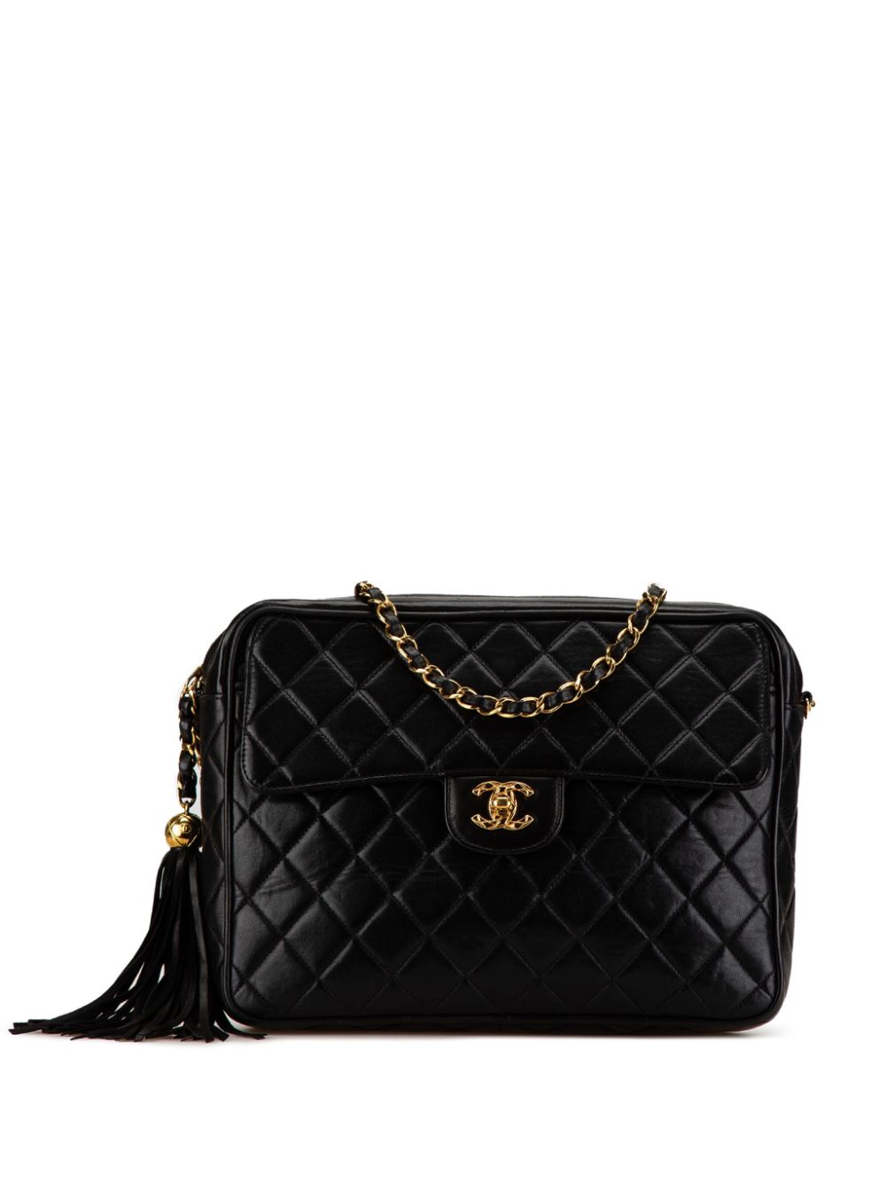 CHANEL 1994-1996 Quilted Lambskin Tassel Camera crossbody bag Women