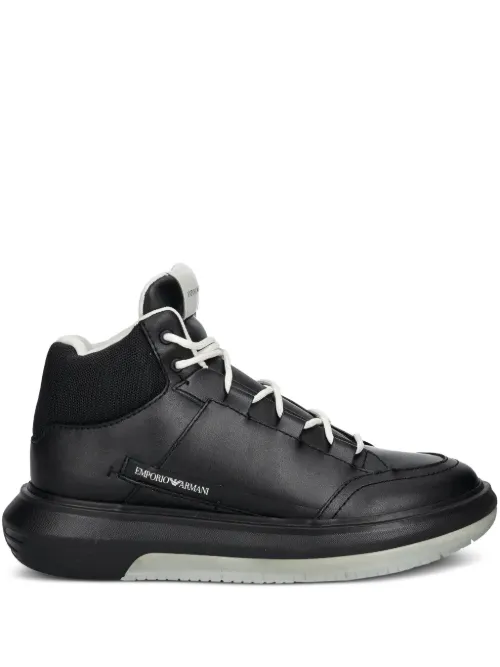 Baskets montantes à empiècements - Emporio Armani - Modalova