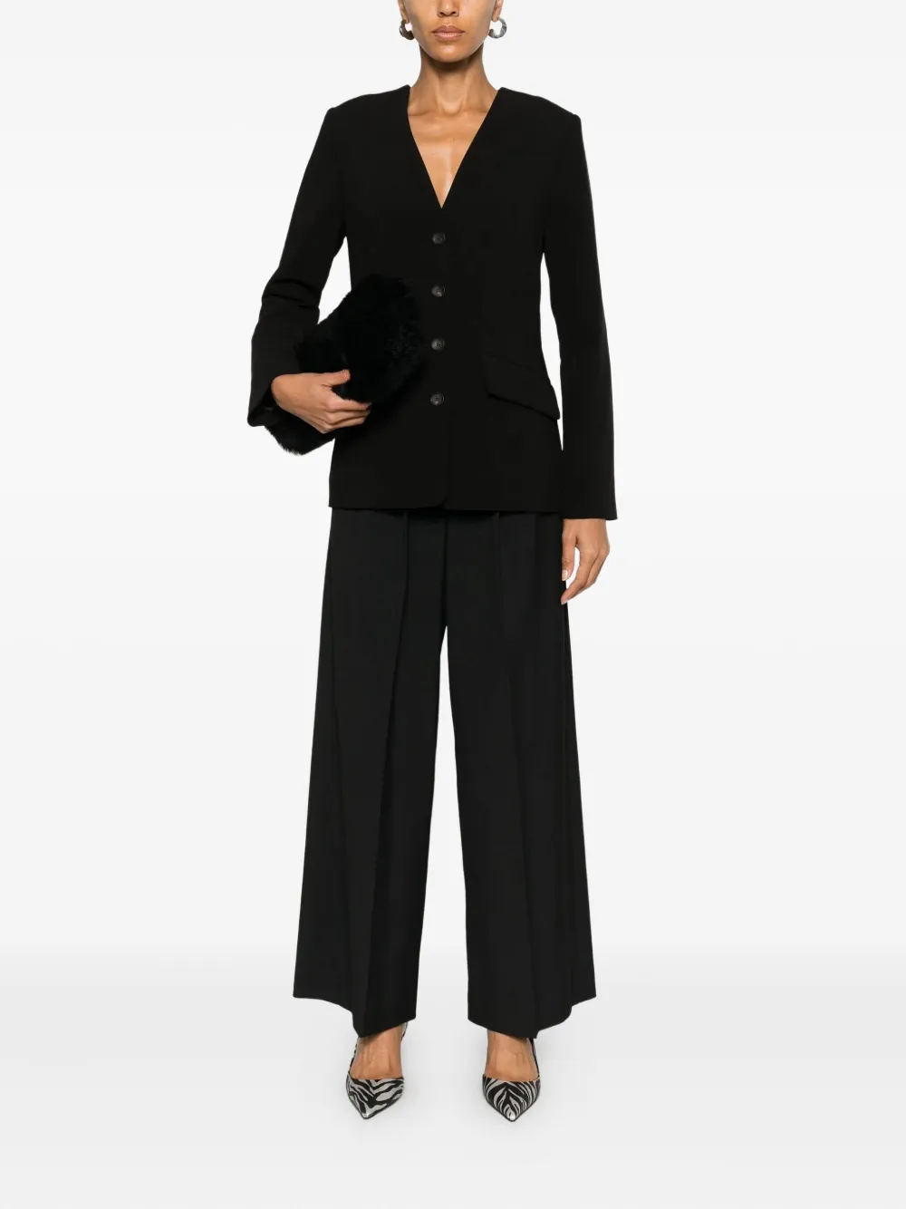 By Malene Birger Plooibroek met ceintuur Zwart