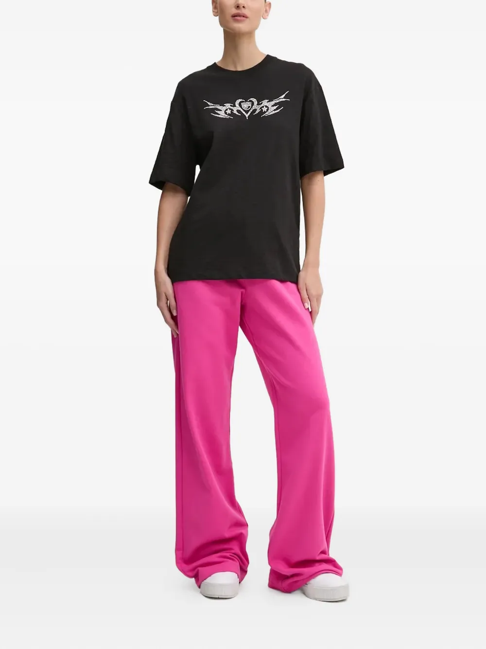 Chiara Ferragni T-shirt met print met stras Zwart