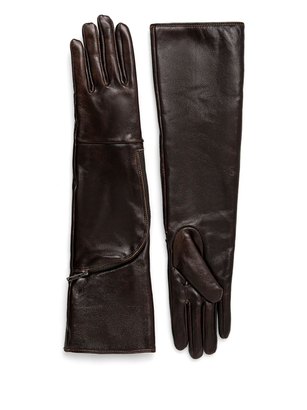 Gestuz leather gloves - Brown