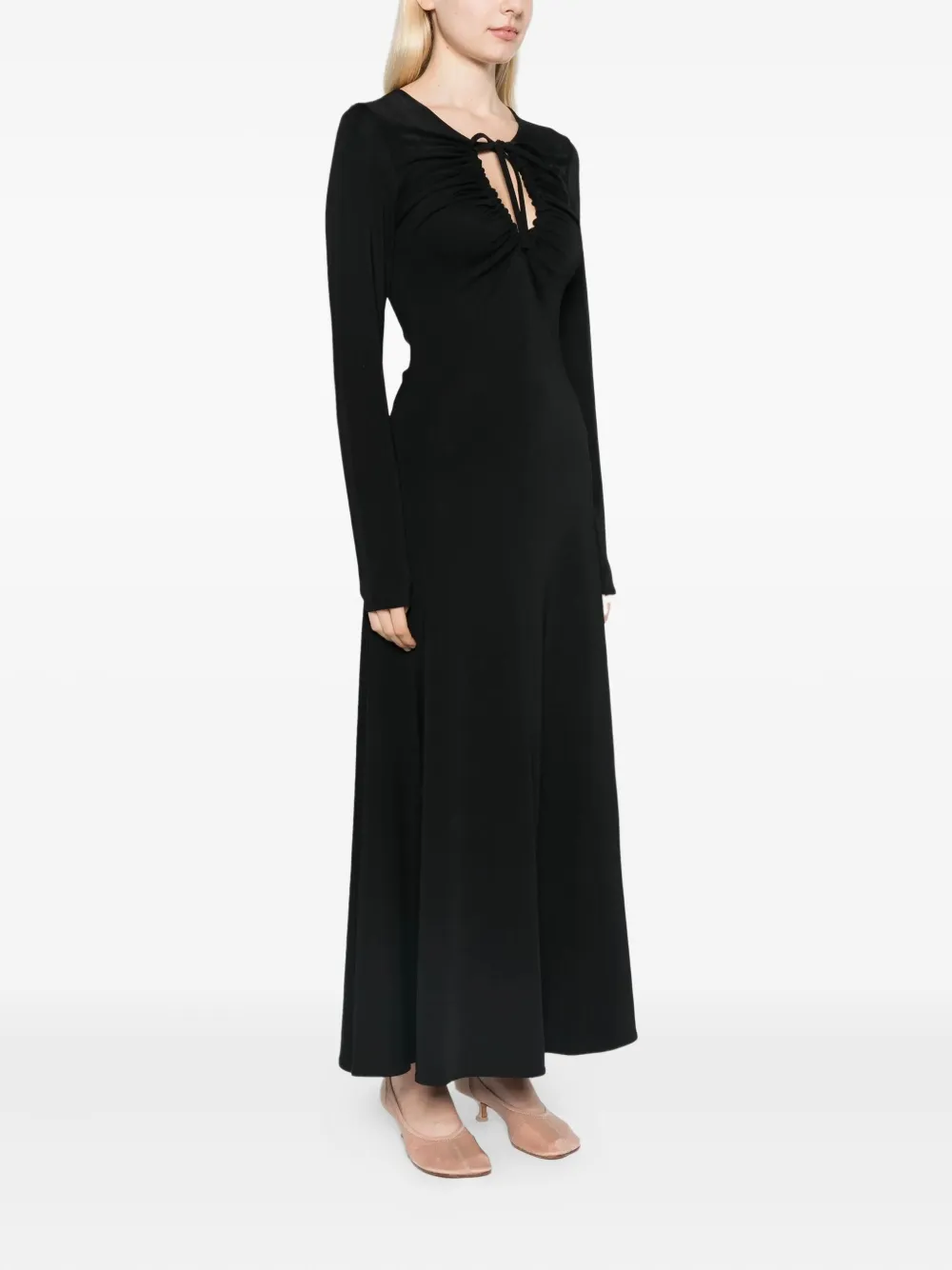 By Malene Birger Deija gesmockte jurk met lange mouwen Zwart