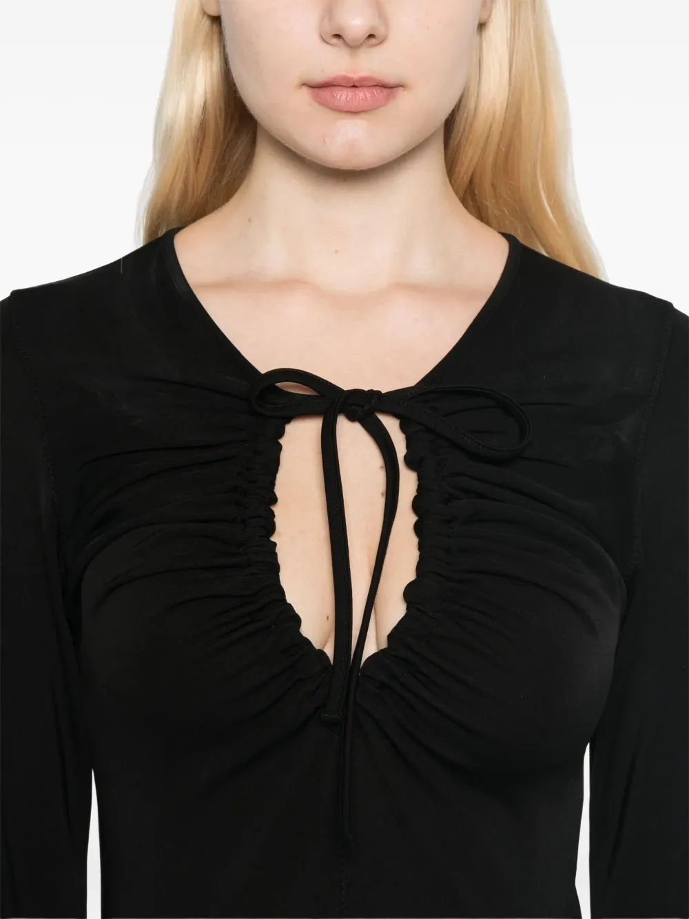 By Malene Birger Deija gesmockte jurk met lange mouwen Zwart