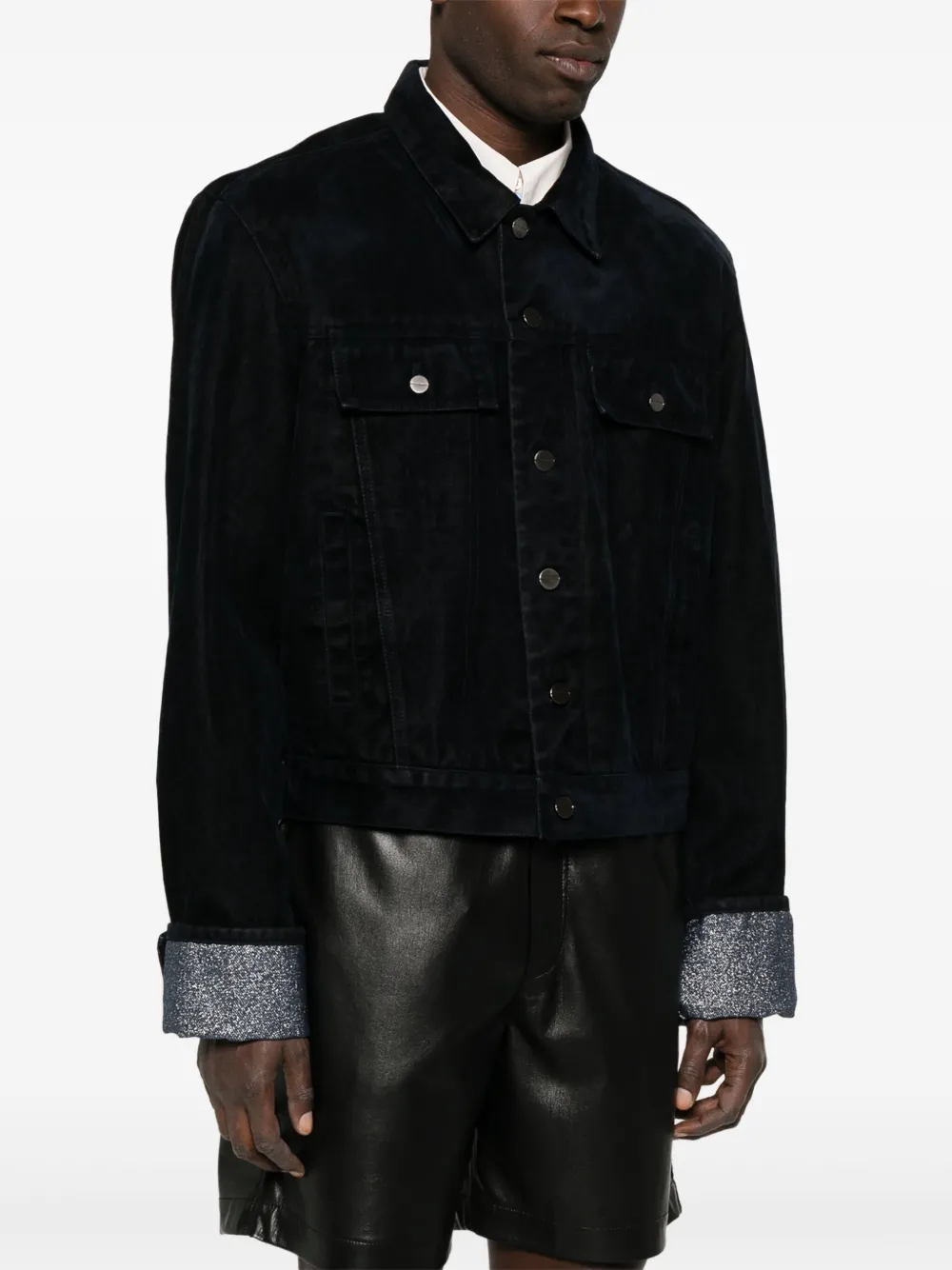 Wooyoungmi Cropped jack met glitters Zwart