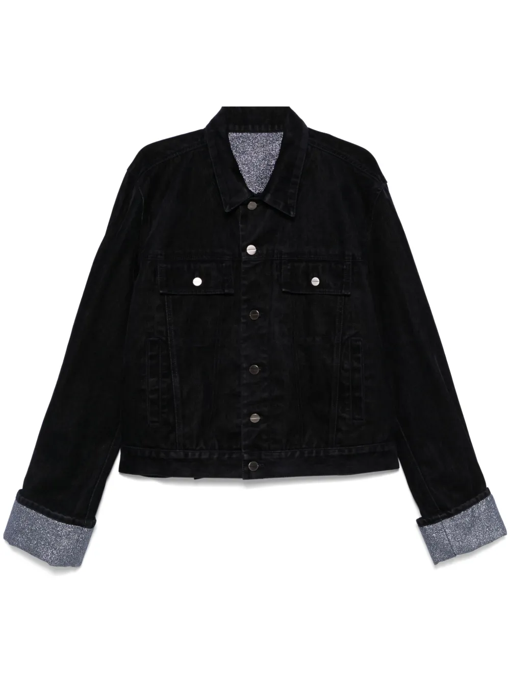 Wooyoungmi glitter-detailed cropped jacket - Black