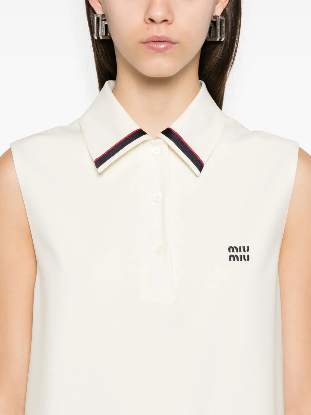 Miu Geplooide blousejurk Beige
