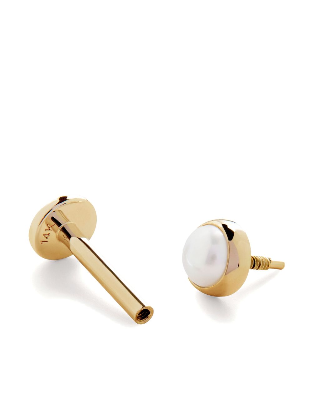 Monica Vinader 14kt yellow gold Pearl Labret single earring