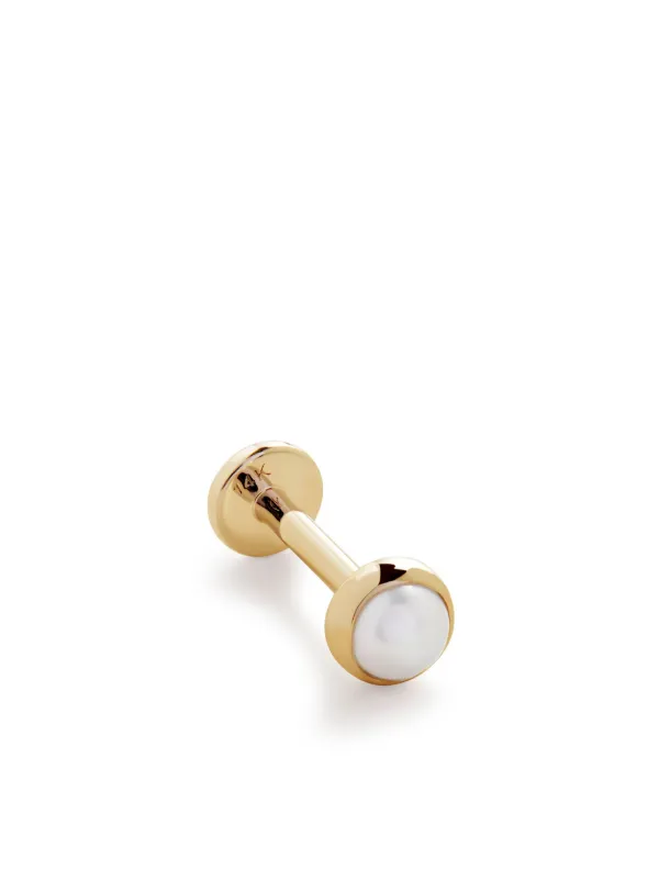 Monica Vinader Einzelner 14kt Pearl Labret Gelbgoldohrring Gold FARFETCH DE