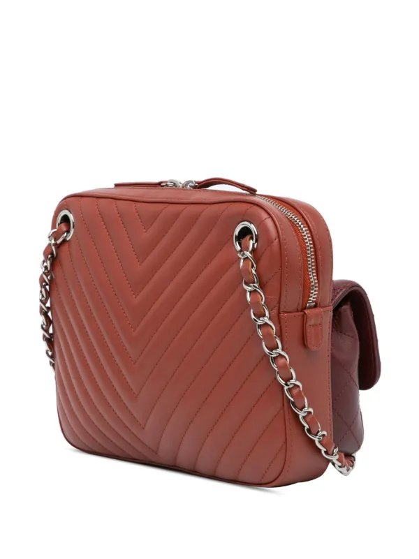 CHANEL Pre Owned 2018 2019 Paris Hamburg Small Quilted Calfskin Double Camera Crossbody Bag Red FARFETCH AO