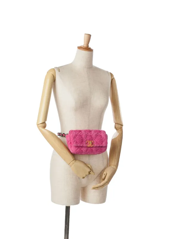 CHANEL Pre-Owned 2019 ツイード 19 ベルトバッグ | ピンク | FARFETCH JP