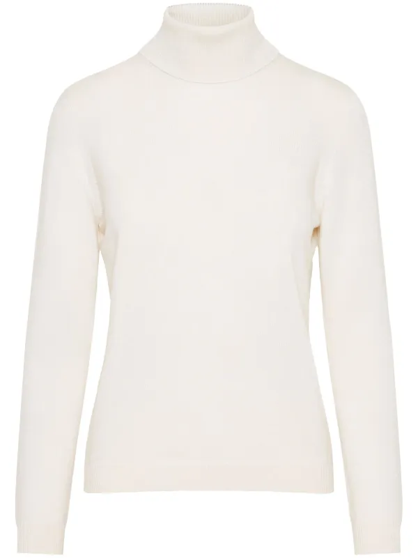 Barba Roll-neck Sweater in White