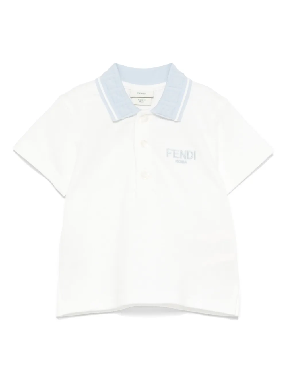 Fendi Kids Piqué poloshirt Wit