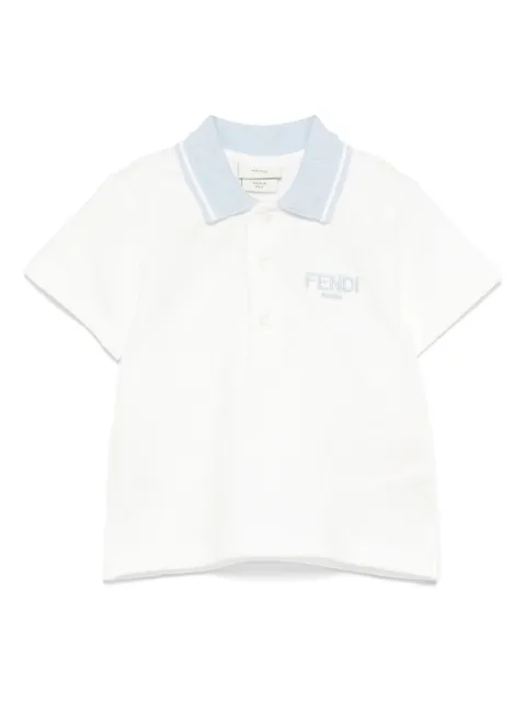 Fendi Kids Camisa polo com trama piquet