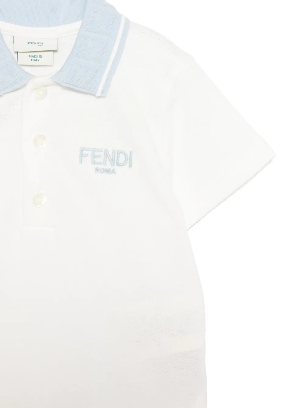 Fendi Kids Piqué poloshirt Wit