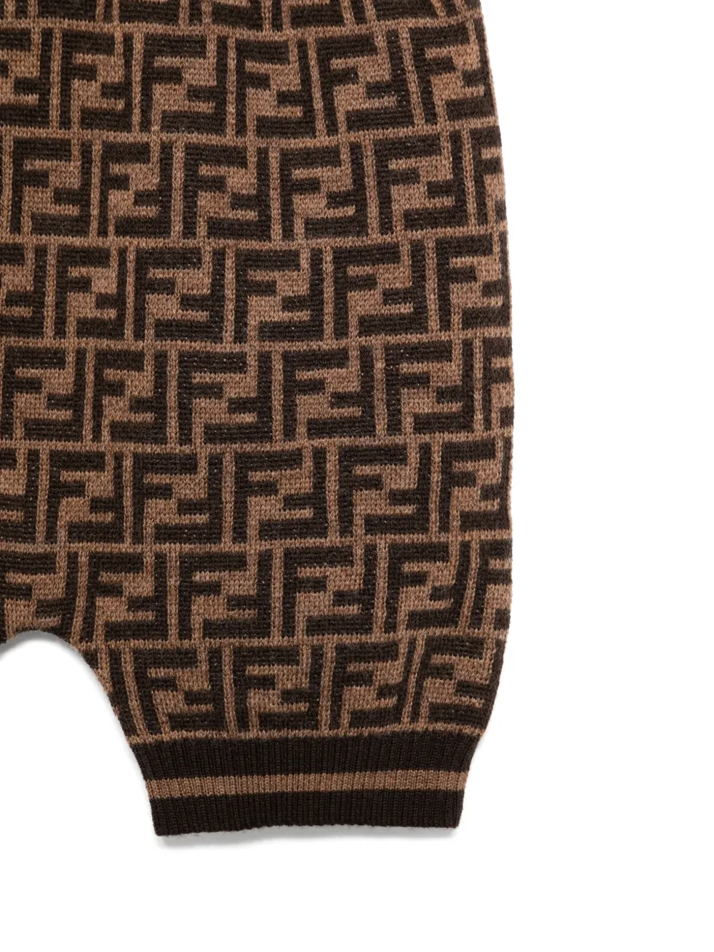 Fendi Kids Gebreide wollen shorts Bruin