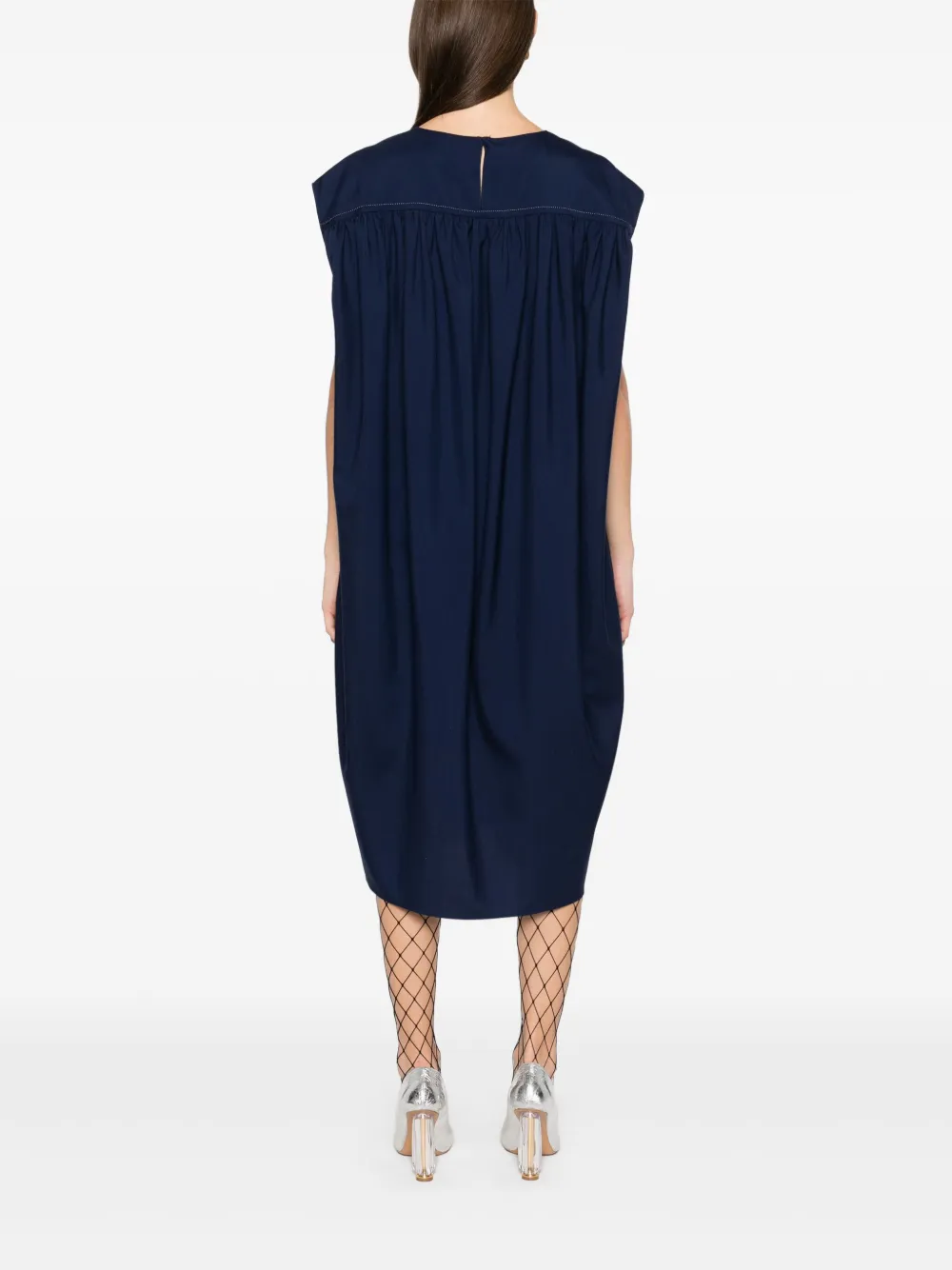 Marni Wool Midi Dress In Blue