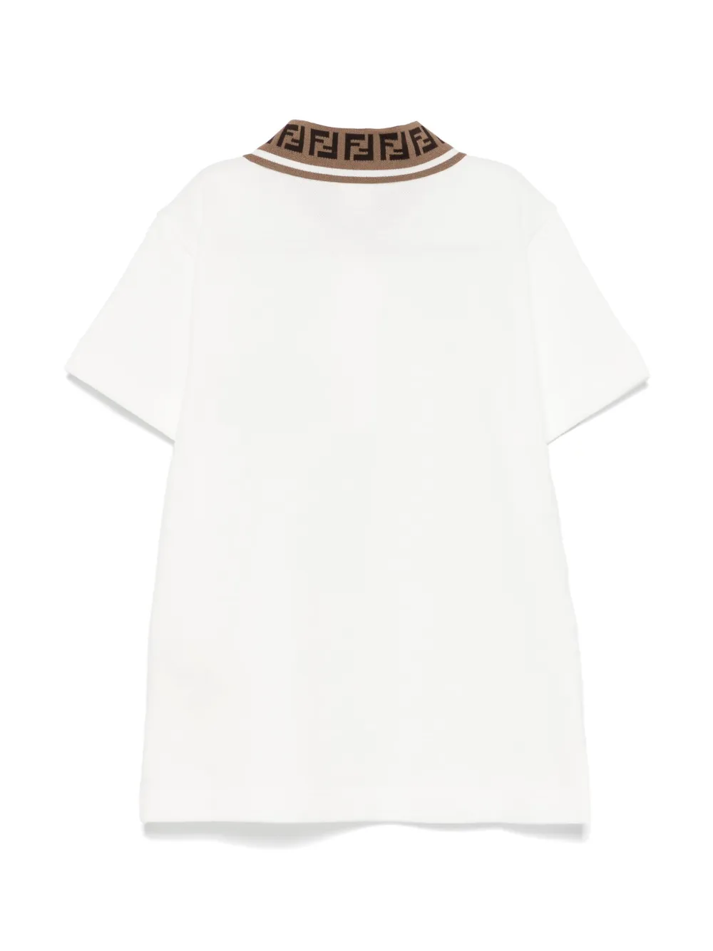 Fendi Kids Katoenen piqué poloshirt Wit
