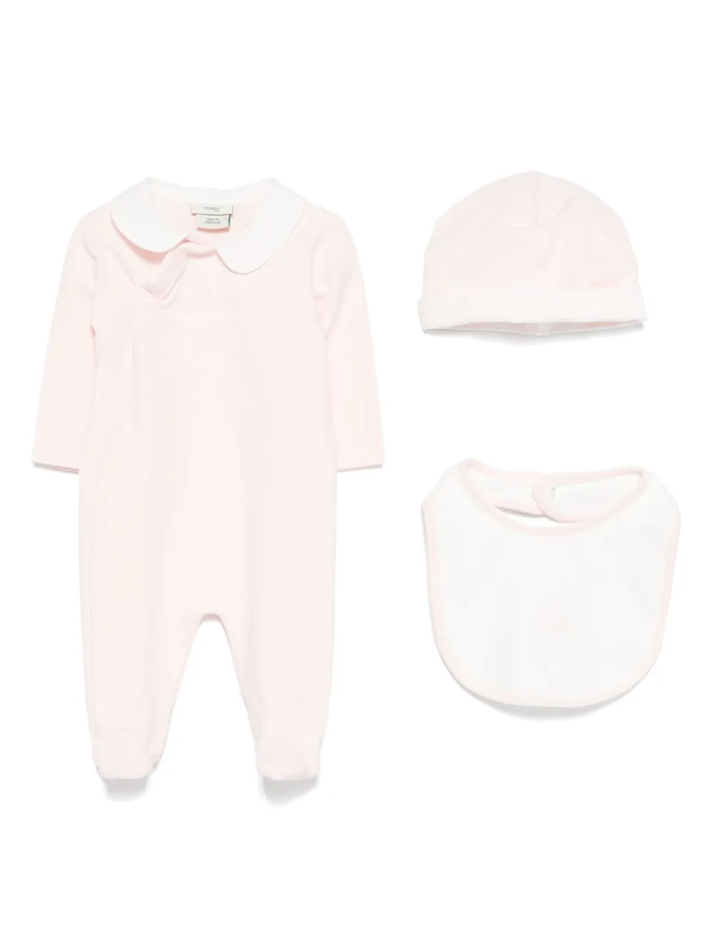 Fendi Kids Romper muts en slabbetje Roze
