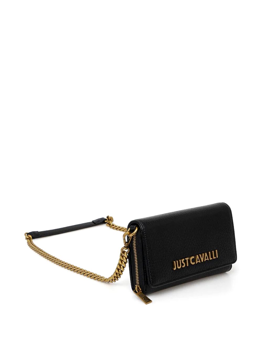 Just Cavalli leather chain wallet - Zwart