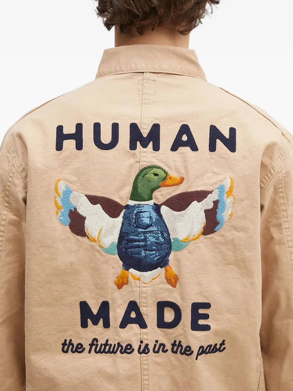 Human Made Shirtjack met geborduurd logo Beige