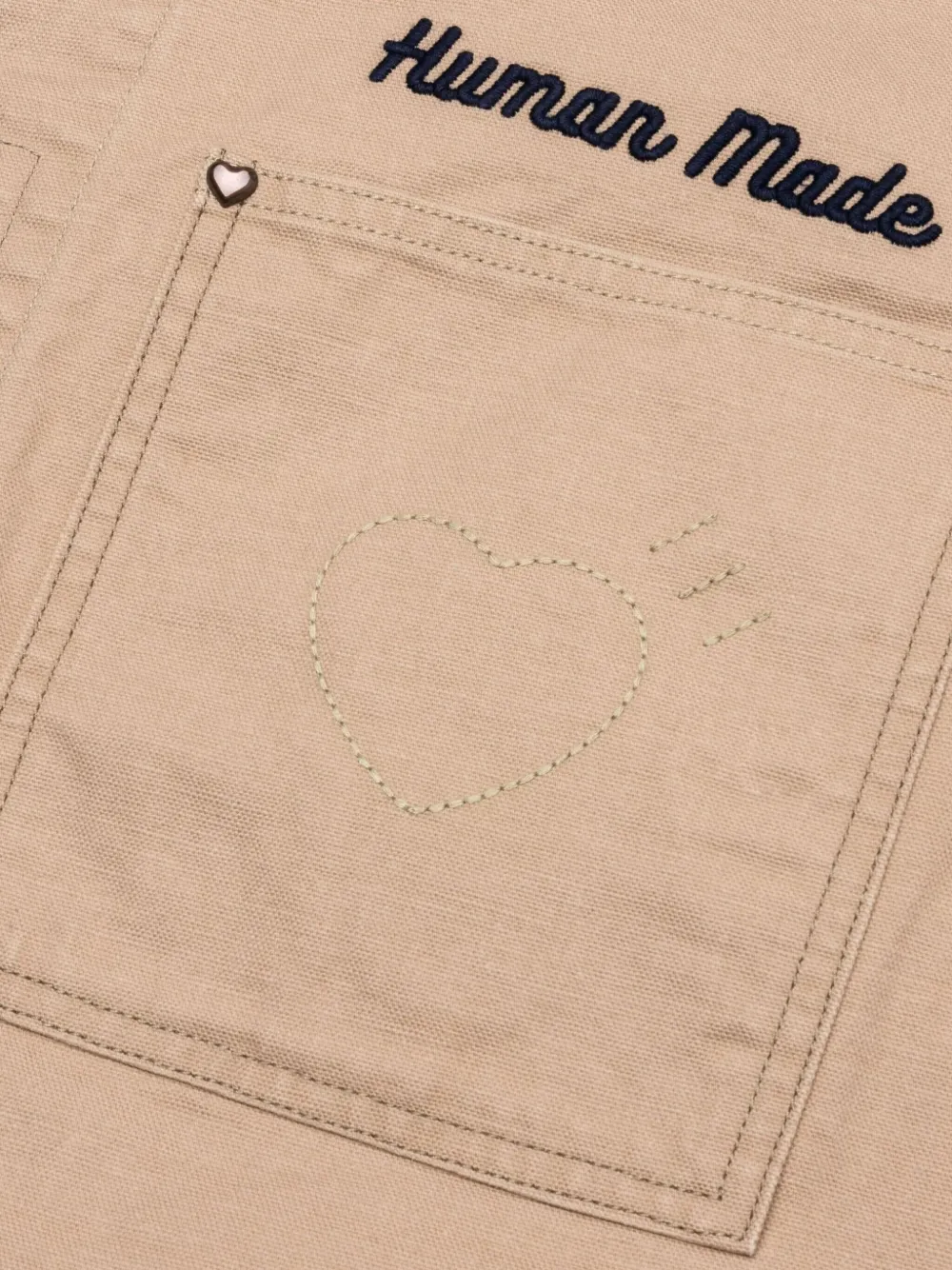 embroidered-logo shirt jacket