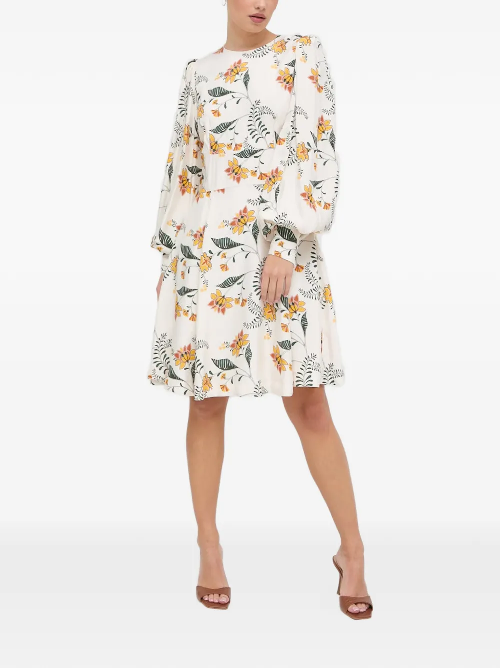 IVY OAK Jurk met bloemenprint Beige
