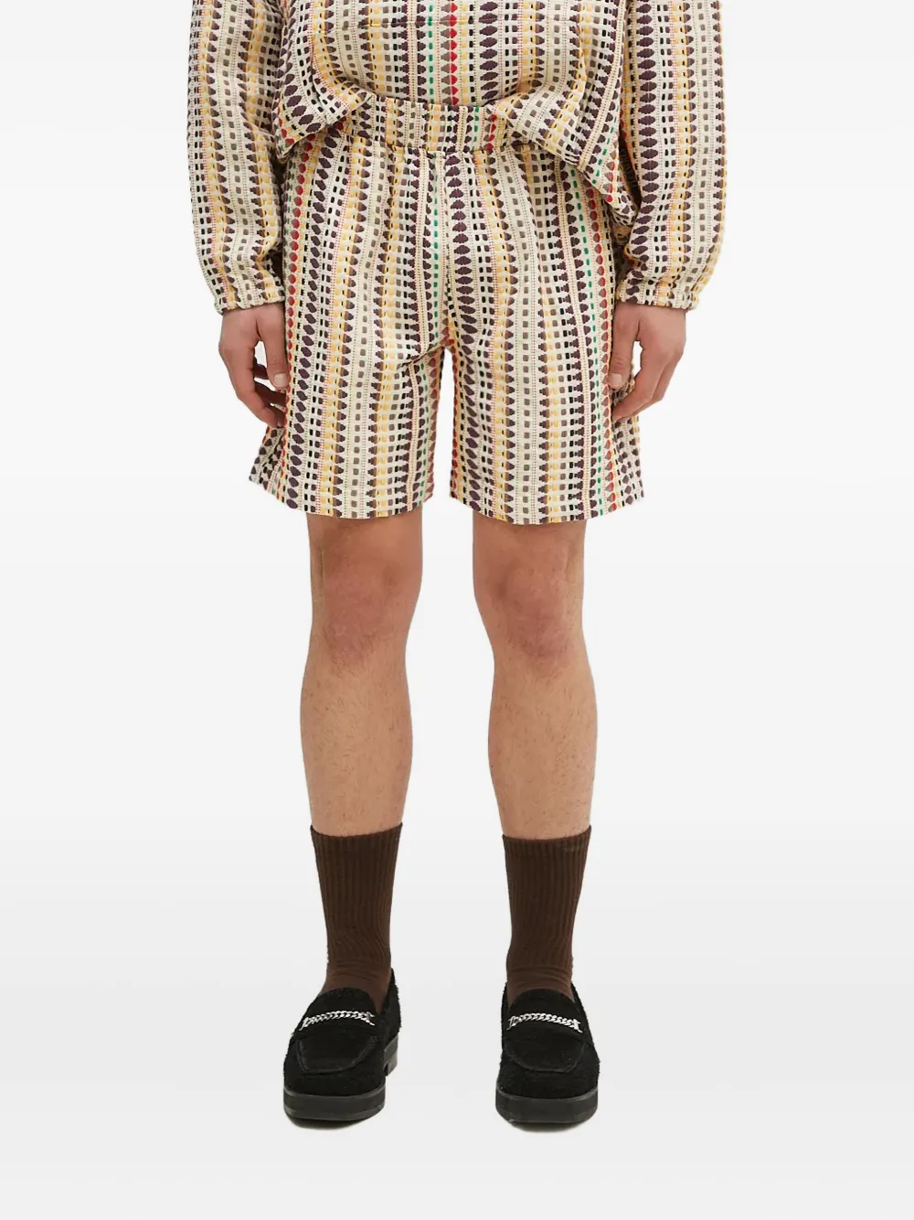 elasticated-waist bermuda shorts