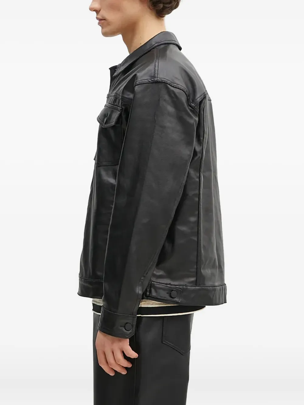 Pleasures Shirtjack met klepzak en knoopsluiting Zwart